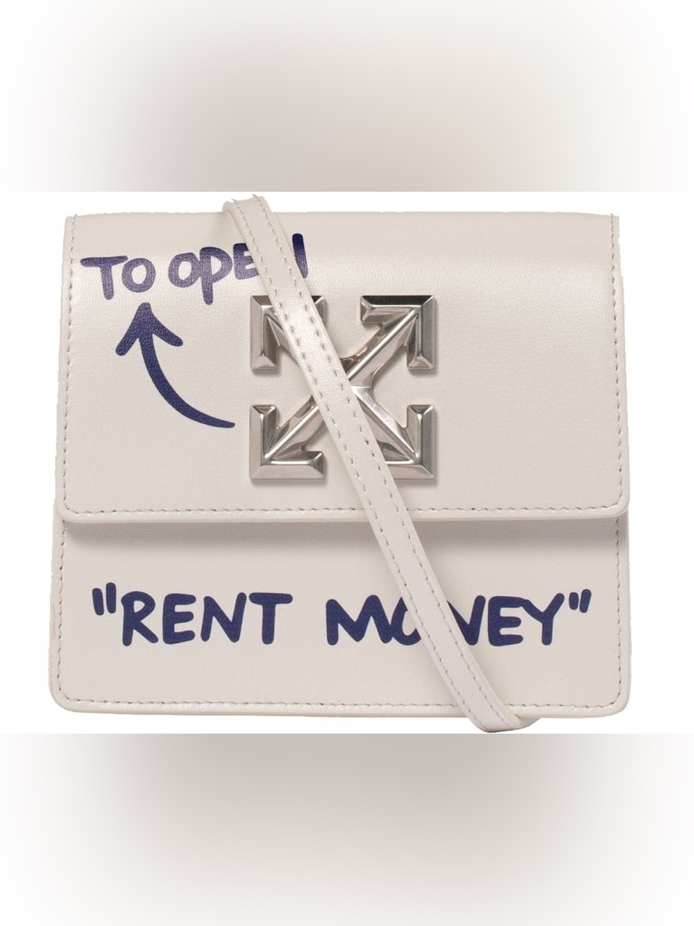OFF-WHITE 0.7 Jitney Quote Bag
"RENT MONEY" White